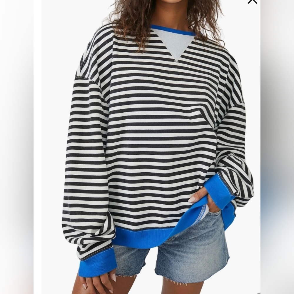 FREE PEOPLE Striped Classic Crew $98 NWOT